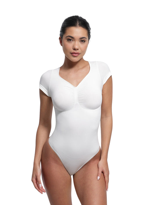 Body sculptant à col en V