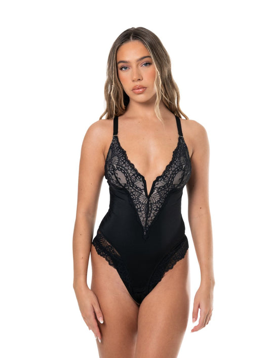 Body à col en V et demi-lacet